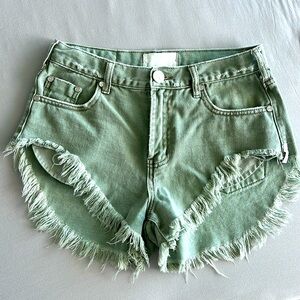 One teaspoon Green denim shorts